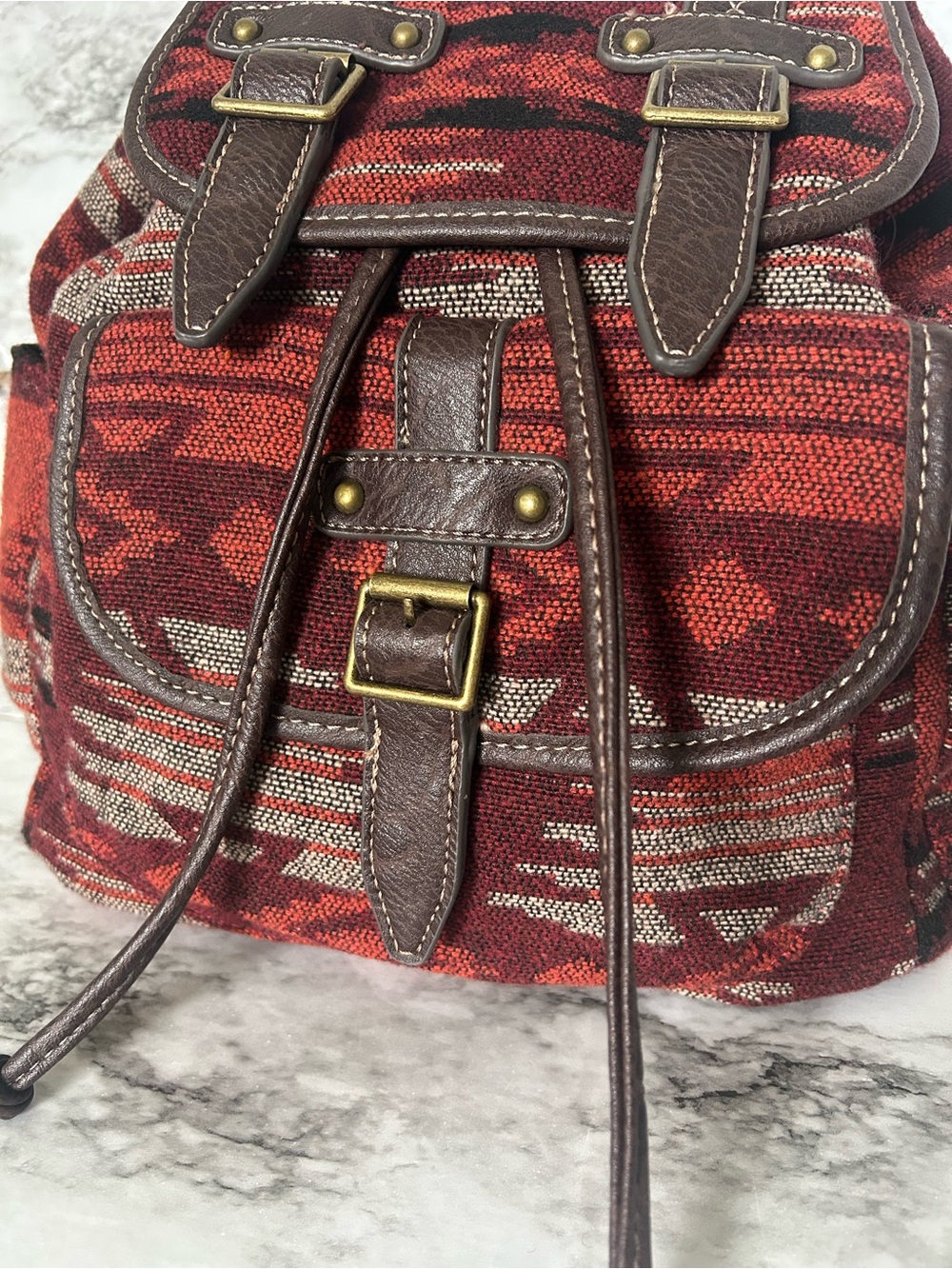 Arizona Jeans Co vintage 90s Y2K Aztec backpack with adjustable straps cinch top - Picture 2 of 13